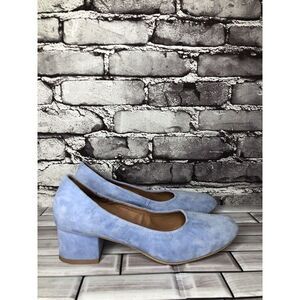 Jeffrey Campbell Baby Blue Suede Leather Bitsie Pump Heels Women sz 8M US/38.5EU